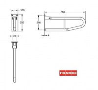 FRANKE CONTINA BARRA DE APOYO ABATIBLE 60cm